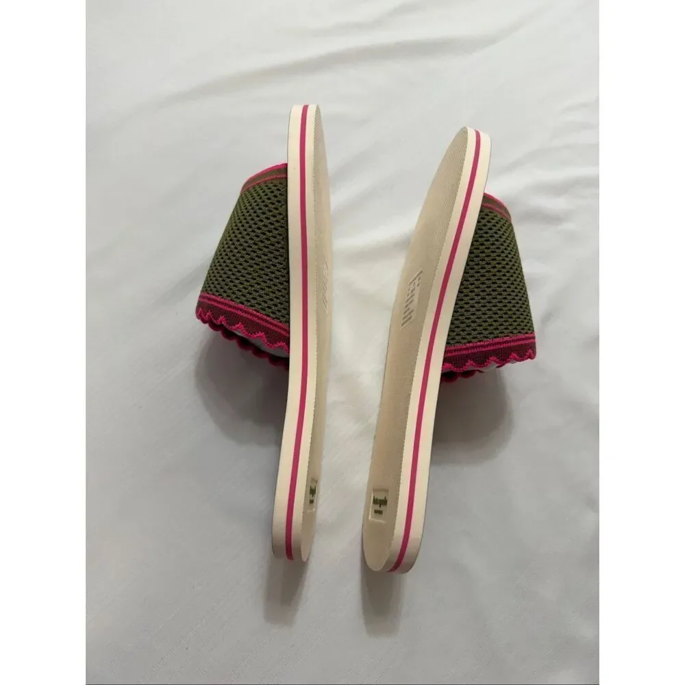 Kate Spade Festival Knit Green Pink Sandals Size 9 B New